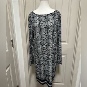 MICHAEL Michael Kors Black and Gray Patterned Dress